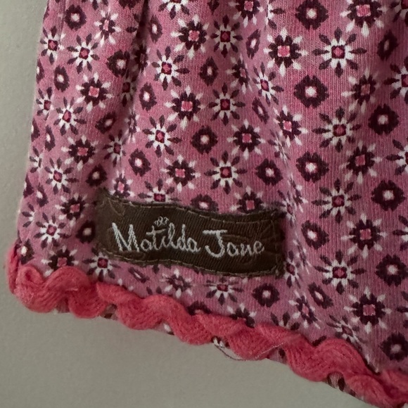 Matilda Jane Pink Striped Floral Dress Size 4 - Picture 2 of 5